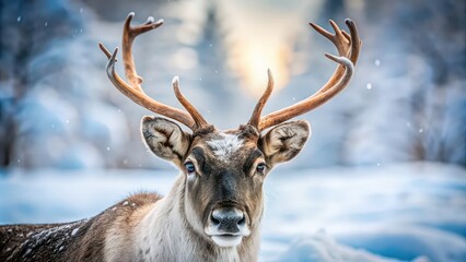Close-up of a reindeer surrounded by snow, reindeer, winter, snowy, weather, wildlife, animal, cold, ice, fluffy, mammal, nature