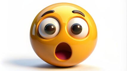A shocked emoticon with a black eye on a clean white background, conveying a sense of surprise and digital whimsy.