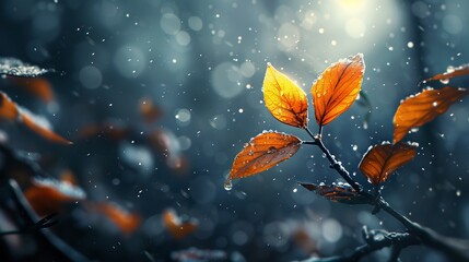 Autumn Leaves in Rain