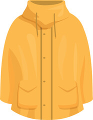 Yellow raincoat protecting from cold and rain, perfect for outdoor activities during autumn or spring
