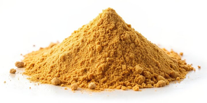 Close-up of aritha or sapindus mukorossi powder on a white background , natural, organic, herbal, detergent