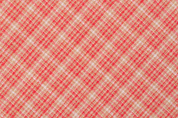 Red with white color texture of checkered fabric