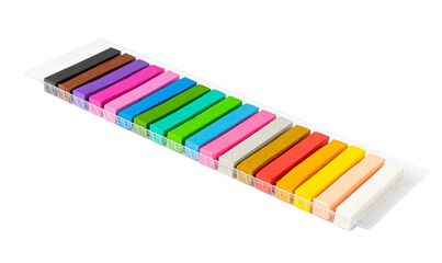 Obraz premium Plasticine Box Isolated, Modeling Clay Pieces Packaging, Creativity Modelling Material, Clay Dough