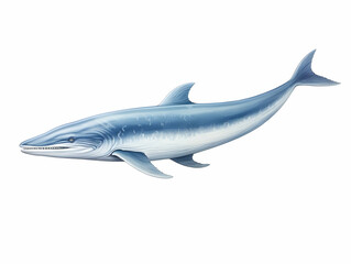 Obraz premium Blue Whale in white background, blue Whale isolated Raster object, 3D blue whale illustration