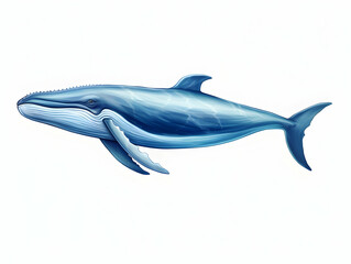 Fototapeta premium Blue Whale in white background, blue Whale isolated Raster object, 3D blue whale illustration