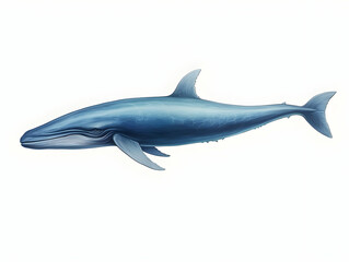 Fototapeta premium Blue Whale in white background, blue Whale isolated Raster object, 3D blue whale illustration