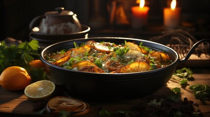 stew with vegetables and spices HD 8K wallpaper Stock Photographic image