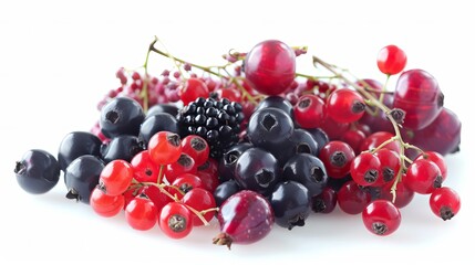Cluster of berries on a white backdrop