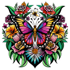 Motyl wśród kwiatów