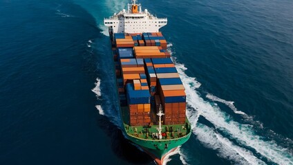 Frachtschiff auf offener See