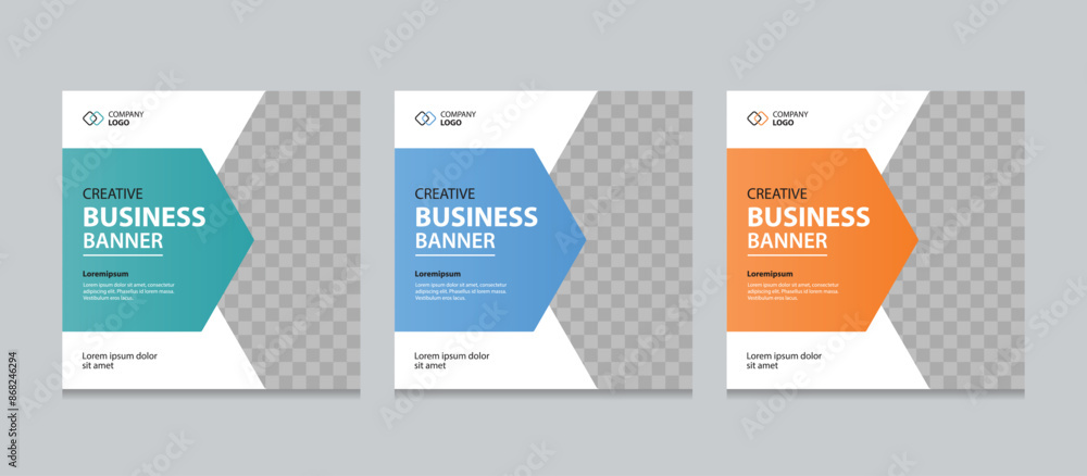 Poster set of editable square business web banner design template. suitable for social media post, instagra
