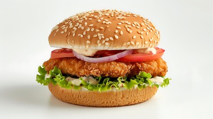 chicken nugget bugger at white background