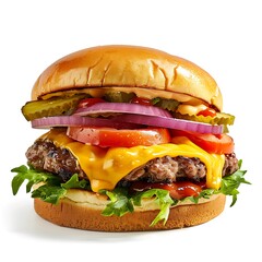 burger on white background