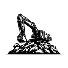 Excavator logo design. excavator icon logo template