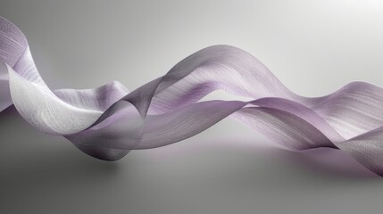 A Close up of a Purple Wavy Ribbon on a Gray Surface - Generative AI