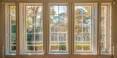 Renovation contractor meticulously restores damaged historic windows for pristine preservation. Concept Restoration Work, Historic Windows, Renovation, Pristine Preservation, Specialist Craftsmanship