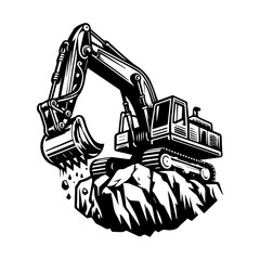 Excavator logo design. excavator icon logo template
