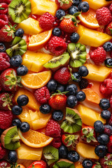 Obraz premium Top View of texture of freshly baked fruit tart texture