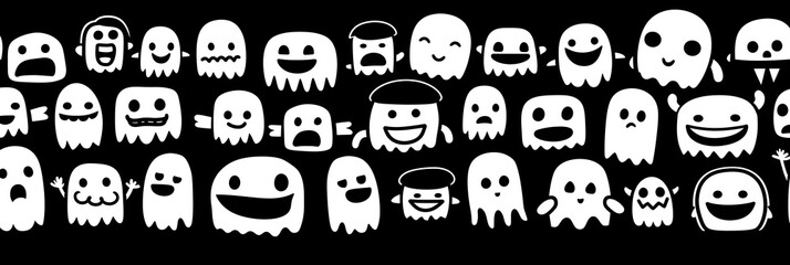 Obraz premium Hintergrund mit Geistern und Gespenstern für Halloween, made by AI