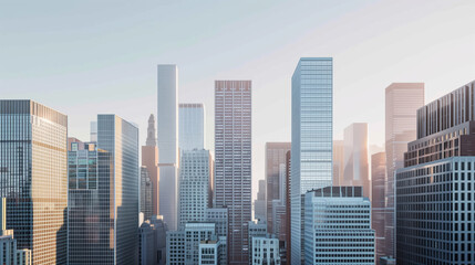 Obraz premium Skyscrapers in a big city financial district. Background image. Created with Generative AI technology.