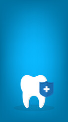 Dental Care, protection. Tooth icon.