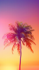 Obraz premium Tropical sunset with palm trees