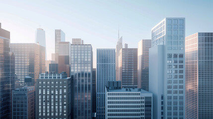 Fototapeta premium Skyscrapers in a big city financial district. Background image. Created with Generative AI technology.