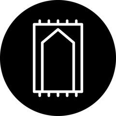 prayer rug Vector  Line White Circle Black