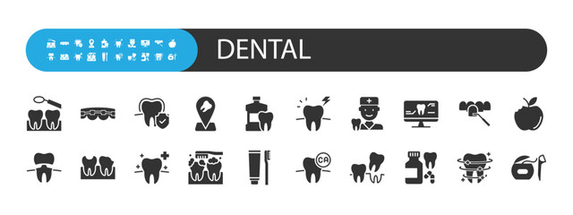 set of dental icons, teeth care, clinic
