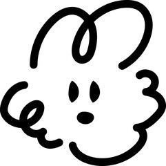 Cartoon doodle dog line art illustration