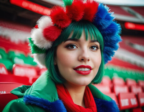 Kibice na stadionie, Fans at the stadium, Soccer, piłka nożna