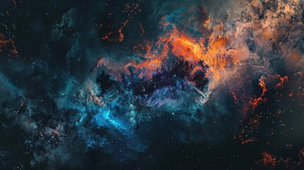 Obraz premium A striking and colorful artistic representation of the galactic cosmos on a textured background