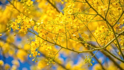 Yellow flowers of the palo verde tree blooming in the spring