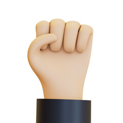 The image shows a detailed view of a hand with fingers crossed, possibly symbolizing hope or luck. 3D render illustration in cartoon style. Transparent background, isolation.