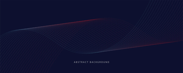 Dark abstract background with glowing wave Shiny moving line