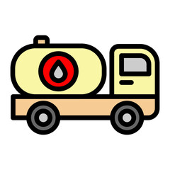 Naklejka premium Petroleum Tanker Vector Filled Icon Design