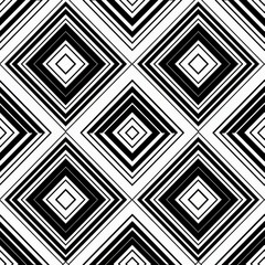 Black and White Geometric Diamond Pattern, seamless
