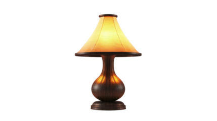 Table lamp on transparent background