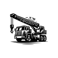 Naklejka premium mobile crane logo design for construction