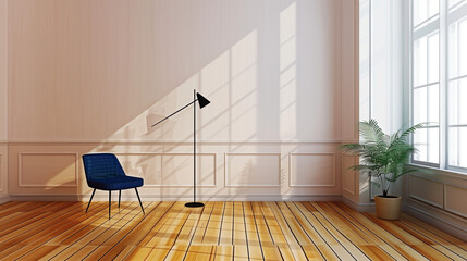 Fototapeta premium A group of chairs in a white room
