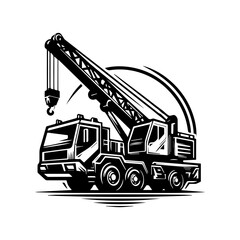 mobile crane logo design for construction