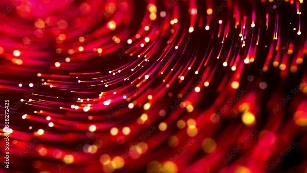 Poster abstract red yellow shiny depth of field swirl wavy turbulence dotted lines glitter sparkle bokeh mo