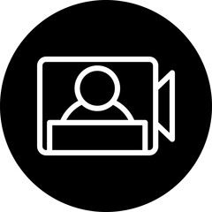 Video Lecture Vector Line White Circle Black