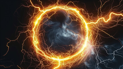 a ring of hot colorful plasma on a black background