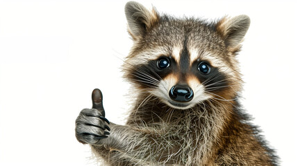 Obraz premium a raccoon which shows all okay