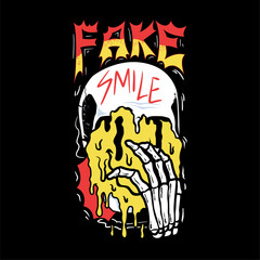 Fake smile writing design, suitable for screen printing t-shirts, clothes, jackets and others