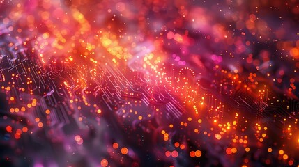 Obraz premium Abstract Interpretation of Data Transfer Between IoT Sensors and Devices