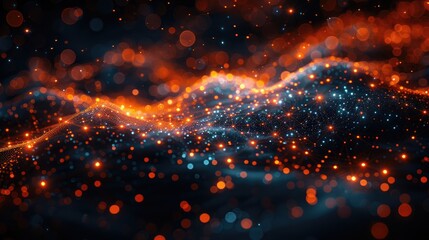 Fototapeta premium Abstract Interpretation of Data Transfer Between IoT Sensors and Devices