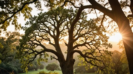 Fototapeta premium Sunlight Through the Branches of a Tree.
