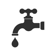 Water tap with water drop sign icon vector illustration design